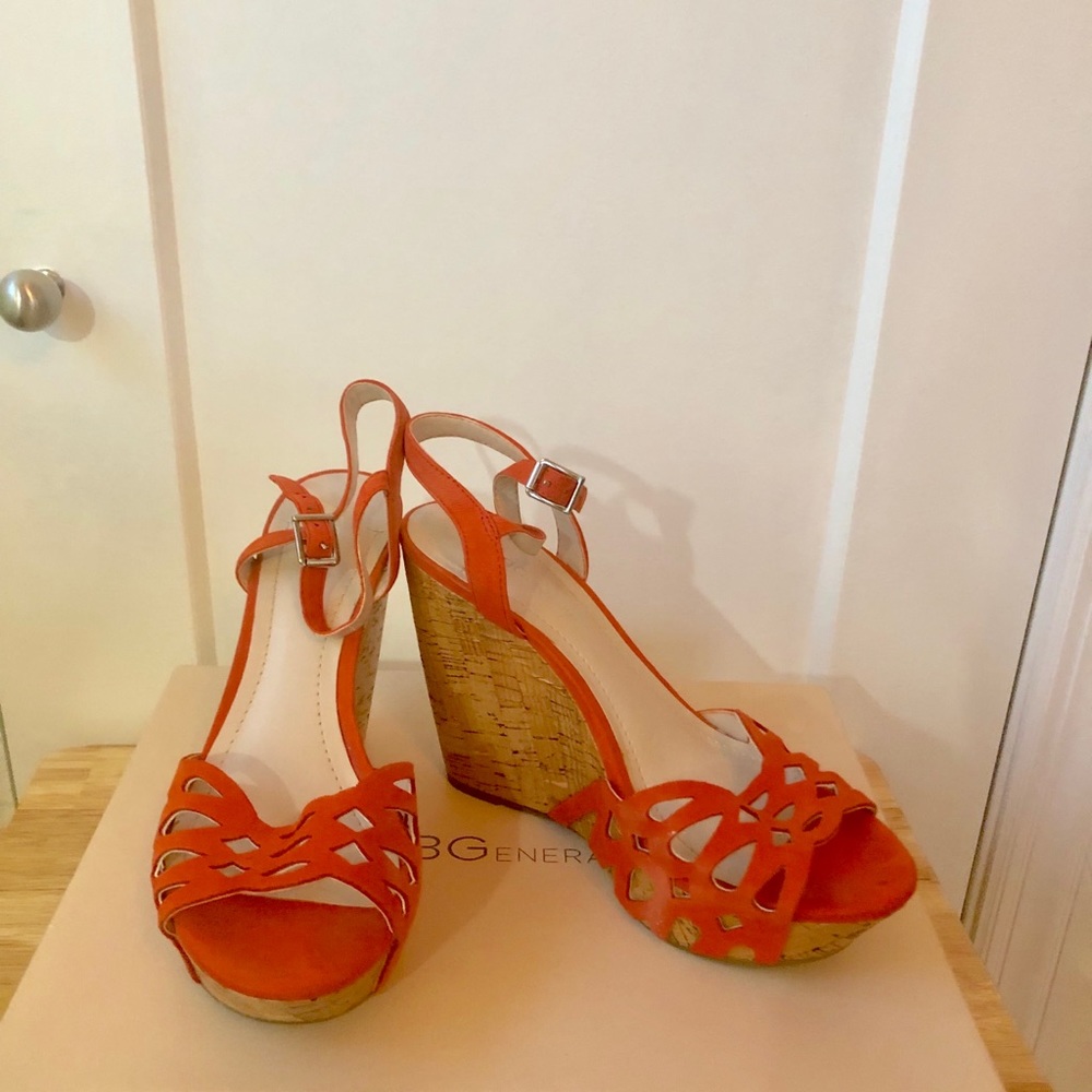 Orange BCBG wedge sandal